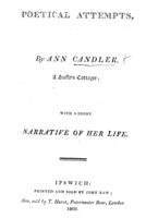 Ann Candler, title-page of Poetical Attempts thumbnail